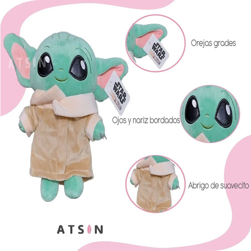 Peluche Baby Yoda Genérico Star Wars con Luz y Sonido Verde - Image 3