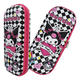 Estuche Lapicera Escolar 3D Kuromi y Hello Kitty Kawaii Color Negro