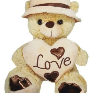 Peluche Suave Oso Elegante Centro de Mesa Divertido Regalo Dorado