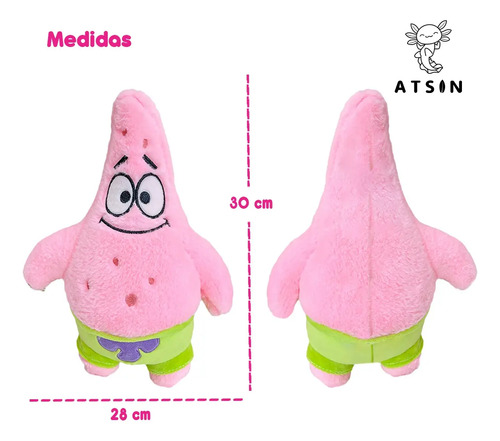Peluche Patricio Estrella 30cm de Bob Esponja Adorable Regalo Rosa - Image 3