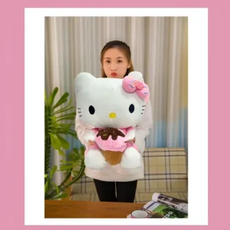 Peluche Kawaii Hello Kitty Hermoso Vestido Rosa Helado