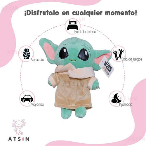 Peluche Baby Yoda Genérico Star Wars con Luz y Sonido Verde - Image 7