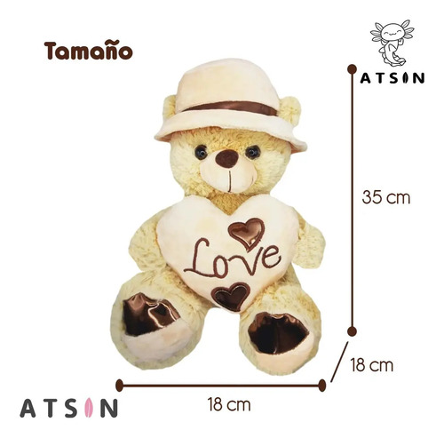 Peluche Suave Oso Elegante Centro de Mesa Divertido Regalo Dorado - Image 2
