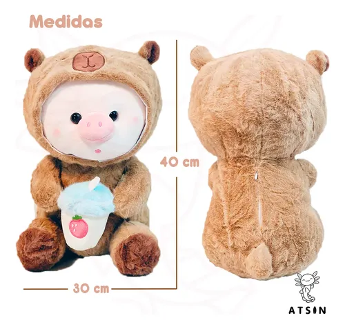 Peluche Cerdito Disfraz Capibara 35cm Suave Adorable - Image 2