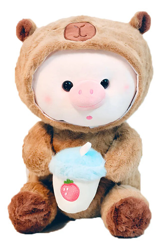 Peluche Cerdito Disfraz Capibara 35cm Suave Adorable