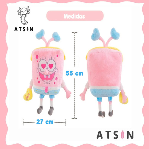 Peluche Bob Esponja Rosa Grande 55cm Kawaii Lindo y Suave - Image 2