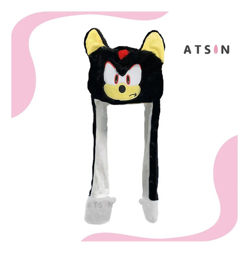 Gorro Sonic Negro con Orejas Móviles y Luz LED Kawaii Regalo - Image 2