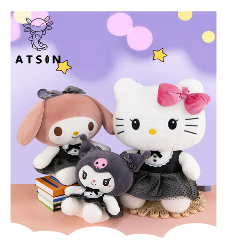 Peluche Hello Kitty Vestido Negro 45cm Suave Adorable - Image 4