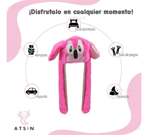Gorro Sonic Negro con Orejas Móviles y Luz LED Kawaii Regalo - Image 18