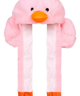 Gorro Pato Rosa con Orejas Móviles y Luz LED