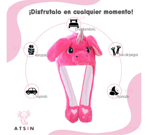 Gorro Unicornio Azul con Orejas Móviles con Luz LED Brillante - Image 15