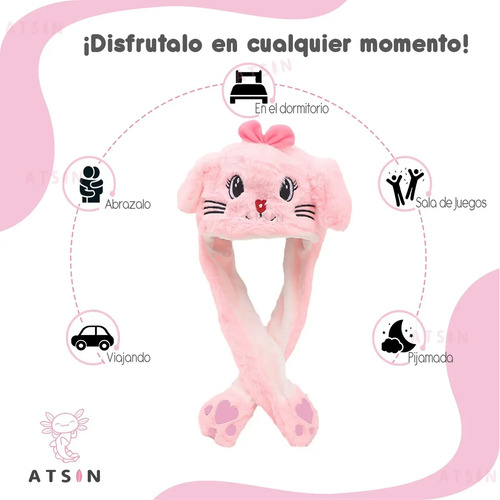 Gorro Conejita con Orejas Móviles y Luz LED Kawaii Divertido - Image 12
