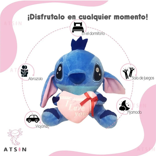 Peluche Stitch D Lilo & Stitch San Valentín Rosa Baby Regalo Azul - Image 5