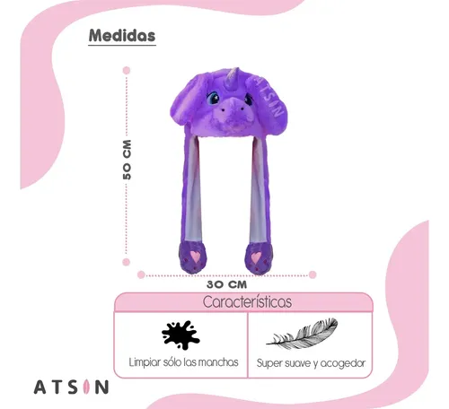 Gorro Unicornio Azul con Orejas Móviles con Luz LED Brillante - Image 9