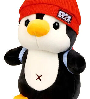 Lindo Peluche Pingüino Kawaii 25cm Suave Regalo Color Naranja Oscuro