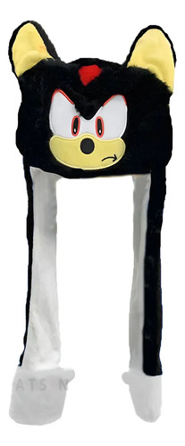 Gorro Sonic Negro con Orejas Móviles y Luz LED Kawaii Regalo