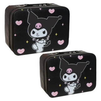 Set Maletín Organizador de Viaje Kuromi Negro 2pzas Kawaii Negro