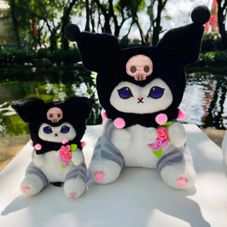 Juguete Peluche Kawaii Fusand Vestido de Kuromi Grande 60cm Mofusand