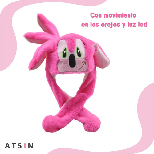 Gorro Sonic Negro con Orejas Móviles y Luz LED Kawaii Regalo - Image 16