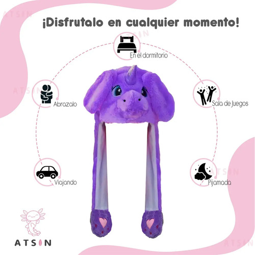 Gorro Unicornio Azul con Orejas Móviles con Luz LED Brillante - Image 11
