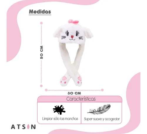 Gorro Conejita con Orejas Móviles y Luz LED Kawaii Divertido - Image 4