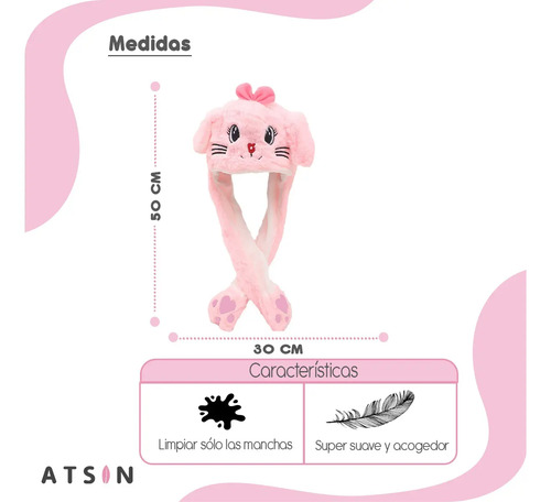 Gorro Conejita con Orejas Móviles y Luz LED Kawaii Divertido - Image 11