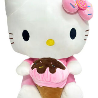 Peluche Kawaii Hello Kitty Hermoso Vestido Rosa Color Helado