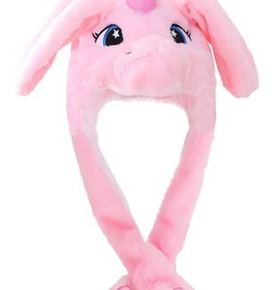 Gorro Burrita Unicornio Rosa con Orejas Móviles C Luz LED Rosa Grande