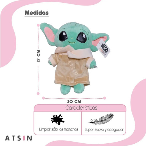Peluche Baby Yoda Genérico Star Wars con Luz y Sonido Verde - Image 2