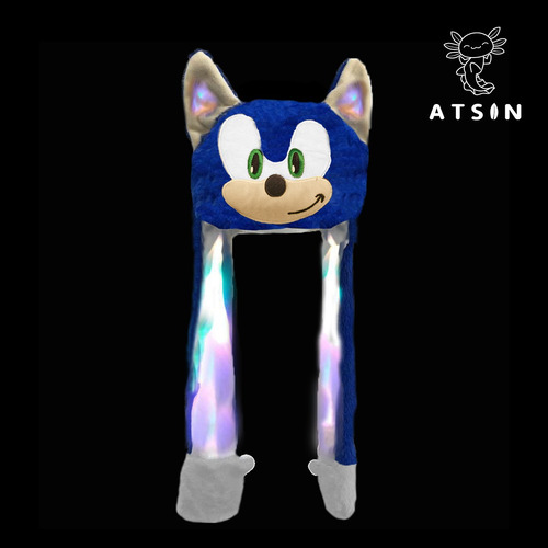 Gorro Sonic Negro con Orejas Móviles y Luz LED Kawaii Regalo - Image 13