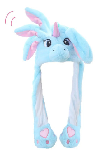 Gorro Unicornio Azul con Orejas Móviles con Luz LED Brillante - Image 4