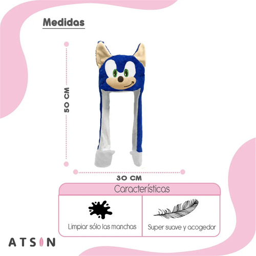 Gorro Sonic Negro con Orejas Móviles y Luz LED Kawaii Regalo - Image 10