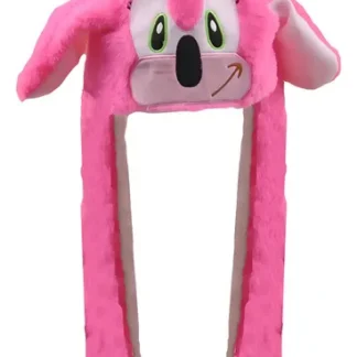 Gorro Sonic Negro con Orejas Móviles y Luz LED Color Rosa Chicle